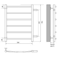 Водяной полотенцесушитель Melodia della vita Classica 50x70x1 П6 MTRCA5070 Полированная сталь — фото 2, Водяные полотенцесушители