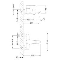 Товар: Смеситель для ванны Lemark Nero LM0214C Хром - фото 2 Смеситель для ванны Lemark Nero LM0214C Хром — фото 2, Для душа и ванны