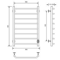 Электрический полотенцесушитель Comfysan Scola EC-8 80x50 017002 Белый матовый — фото 2, Электрические полотенцесушители