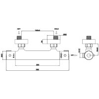 Смеситель для душа ESKO Mikros T3080 с термостатом Хром — фото 4, Смеситель для душа