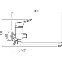 Смеситель для ванны Ростовская Мануфактура Сантехники SL120-006E универсальный Хром — фото 5, Для душа и ванны