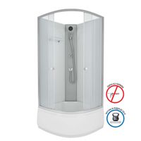 Душевая кабина Niagara Eco E90/40/MT/BK (90х90х195) высокий поддон(40см),стекло матовое,4 места — фото 1, Душевые кабины