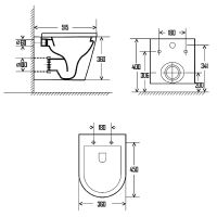 Унитаз AQUAme AQM2001MB подвесной Черный матовый с сиденьем Микролифт — фото 2, Подвесные унитазы