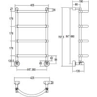 Товар: Водяной полотенцесушитель Margaroli Luna 432-4 4323704CRN Хром - фото 3 Водяной полотенцесушитель Margaroli Luna 432-4 4323704CRN Хром — фото 3, Водяные полотенцесушители