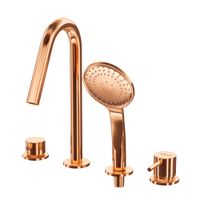 Смеситель на борт ванны CEZARES LEAF-BVDM4-L-SS — фото 1, Смесители на борт ванны