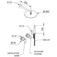 Душевая система Remer X-Style X96S02ONO Черная матовая — фото 2, Встраиваемые душевые комплекты