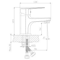 Смеситель для раковины Rossinka S35-11 Хром — фото 2, Смесители для раковины