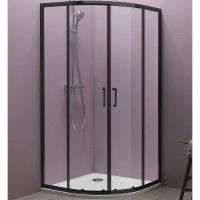 Душевой уголок Kolpa San Eco Quat TKP 90x90 515300 профиль Черный стекло прозрачное — фото 2, Душевые уголки четверть круга
