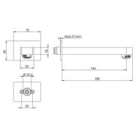 Товар: Излив для смесителя Remer Infinity 91L Хром - фото 2 Излив для смесителя Remer Infinity 91L Хром — фото 2, Изливы