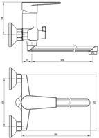 Смеситель "Budapest" д/ван.,c изл.325 мм, c акс., арт. BT31 — фото 2, Смеситель для ванны