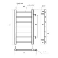 Водяной полотенцесушитель Point Вега PN71558 П7 500x800 с боковым подключением Хром — фото 3, Водяные полотенцесушители