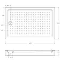 Акриловый поддон CEZARES TRAY-A-AH-140/90-15-W — фото 3, Акриловые душевые поддоны
