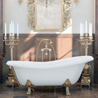 Ванна из искусственного камня Veragio Gialetta 170x80 26928 ножки Бронза — фото 6, Ванны