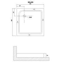 Товар: Душевой поддон NG-P9090-14Q (90х90х13) квадрат,1 место - фото 2 Душевой поддон NG-P9090-14Q (90х90х13) квадрат,1 место — фото 2, Душевые поддоны АБС-пластик