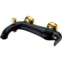 Смеситель для ванны Lemark Swan Черный матовый Золото арт-LM5402BG — фото 4, Смеситель для ванны