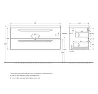 База под раковину подвесная CEZARES ECO-CER-1200-2C-SO-BO — фото 2, Тумбы под раковину