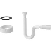 Гибкая труба Nova 1315 с гайкой 1 1/2 740 мм, выход d40/50 мм с плоской прокладкой — фото 1, Гофры и отводы