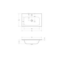 Раковина из искусственного мрамора CEZARES CZR-750/480-LV-MR-ECO — фото 3, Раковины