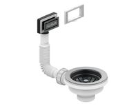 Выпуск для мойки 114 ANTHRACITE new с рамкой и заглушкой (гофра) — фото 1, Аксессуары для кухни