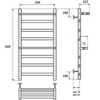 Товар: Водяной полотенцесушитель Point Артемида PN14158P П6 500x800 c двумя полками Хром - фото 2 Водяной полотенцесушитель Point Артемида PN14158P П6 500x800 c двумя полками Хром — фото 2, Водяные полотенцесушители