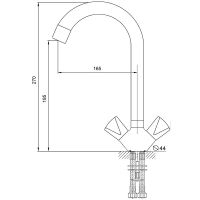 Смеситель для кухни Aringa Арно AR02028CH Хром — фото 2, Смесители для кухни