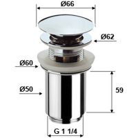 Донный клапан Remer 905CC114 click-clack Хром — фото 2, Донные клапаны