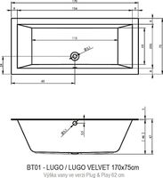 Товар: Акриловая ванна Riho Lugo 170х75 L B132016005 (BD6200500000000) без гидромассажа - фото 3 Акриловая ванна Riho Lugo 170х75 L B132016005 (BD6200500000000) без гидромассажа — фото 3, Ванны