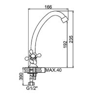 Смеситель для кухни Ledeme H17 4017L Хром — фото 2, Смесители для кухни