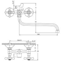 Товар: Смеситель для ванны Haiba HB2208-2 универсальный Хром - фото 5 Смеситель для ванны Haiba HB2208-2 универсальный Хром — фото 5, Смеситель для ванны