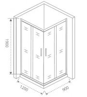 Душевой уголок Good Door Cofe CR-120-90-C-B 120x90 КФ00009 профиль Черный стекло прозрачное — фото 2, Душевые уголки