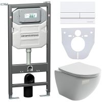 Комплект унитаза с инсталляцией Ceramicanova Metropol CN4002_1002W_1000 с сиденьем Микролифт и Белой — фото 1, Комплекты унитаз + инсталляция