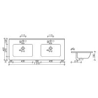 Раковина Ceramicanova Element 120 CN7004MB двойная Черная матовая — фото 3, Раковины встраиваемые сверху