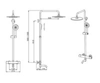 Душевая система Bronze de Luxe Scandi 11060B Черный матовый — фото 2, Душевые стойки