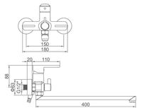 Смеситель для ванны Accoona H115 A71115 универсальный Хром — фото 2, Смеситель для ванны