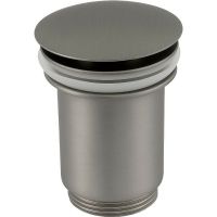 Донный клапан Remer 904CC114NPO click-clack Никель матовый брашированный — фото 1, Раковины и столешницы. Выпуски для умывальников