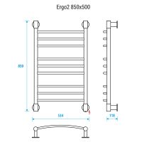 Электрический полотенцесушитель Energy Ergo 2 850x500 EETR0ERGO2855000000 Хром — фото 3, Электрические полотенцесушители