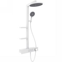 Душевая система AQUAme AQM8005W с термостатом Белая матовая — фото 1, Душевые стойки