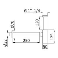 Товар: Сифон для раковины CEZARES CZR-B-SMQ-NOP - фото 2 Сифон для раковины CEZARES CZR-B-SMQ-NOP — фото 2, Сифоны для раковины