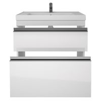 Товар: Тумба GRACE PLUS, 90 см, подвесная/напольная, 2 ящика, с опорами, белый глянец - фото 4 Тумба GRACE PLUS, 90 см, подвесная/напольная, 2 ящика, с опорами, белый глянец — фото 4, Тумбы под раковину