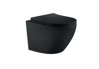 Унитаз подвесной безободковый AQUATEK ЕВРОПА AQ1901-MB 525*360*320 мм, черный матовый, горизонтальны — фото 1, Унитазы