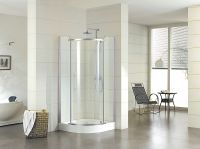 Душевой уголок Azario Edmonton 100х100 AZ-NNC2231 1000 профиль Хром стекло прозрачное — фото 2, Душевые уголки четверть круга