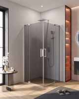 Душевой уголок CEZARES SLIDER-AH-2-90/100-100/110-GRIGIO-Cr — фото 1, Прямоугольные душевые уголки