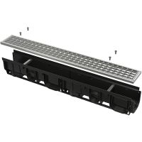 Душевой лоток Alcaplast AVZ102-R103 с решеткой Хром — фото 1, Душевые лотки