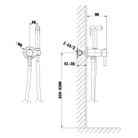 Гигиенический душ со смесителем Raiber Graceful RPB-009 Черный матовый — фото 3, Гигиенические души