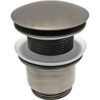 Донный клапан Remer 905CC2114NPO click-clack Никель матовый брашированный — фото 1, Раковины и столешницы. Выпуски для умывальников