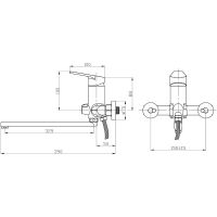 Смеситель для ванны Ростовская Мануфактура Сантехники SL132-006E универсальный Хром — фото 6, Для душа и ванны