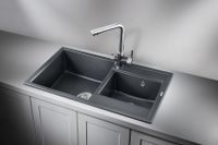 Товар: Granula-8201, ШВАРЦ (чёрный металлик), кухонная мойка, кварц - фото 2 Granula-8201, ШВАРЦ (чёрный металлик), кухонная мойка, кварц — фото 2, Кухонные мойки