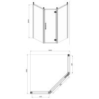 Душевой уголок Azario Ontario 100х100 R AZ-NBB3231 1000 GOLD профиль Золото стекло прозрачное — фото 2, Душевые уголки