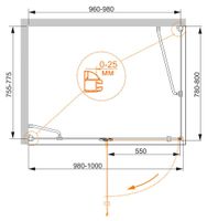 Душевой уголок CEZARES BERGAMO-W-AH-1-90/80-C-Cr-L — фото 2, Прямоугольные душевые уголки