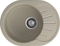 GRANFEST Мойка RONDO 580L 1-чаша+крыло 579*445мм топаз арт.GF- — фото 2, Кухонные мойки